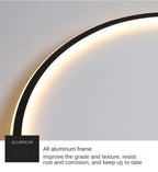 LED Ring Flush Mount Chandelier - Dimmable Ceiling Light Black/White - Joe’s Haven