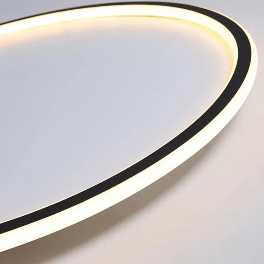 LED Ring Flush Mount Chandelier - Dimmable Ceiling Light Black/White - Joe’s Haven
