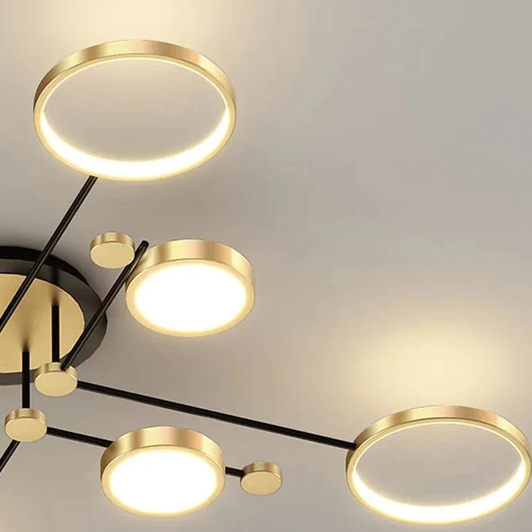 Chemistry Flush Mount Chandelier Gold LED 130cm Low Ceiling Light - Joe’s Haven