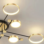 Chemistry Flush Mount Chandelier Gold LED 130cm Low Ceiling Light - Joe’s Haven