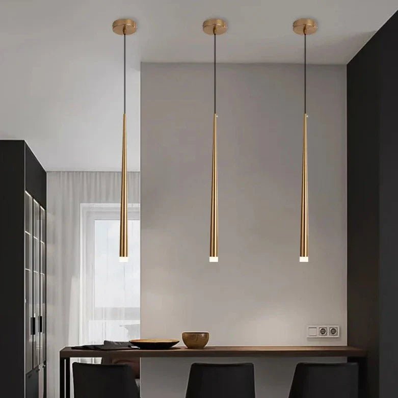 Sleek Drop Pendant Light - LED Integrated Adjustable Height Warm Light - Joe’s Haven
