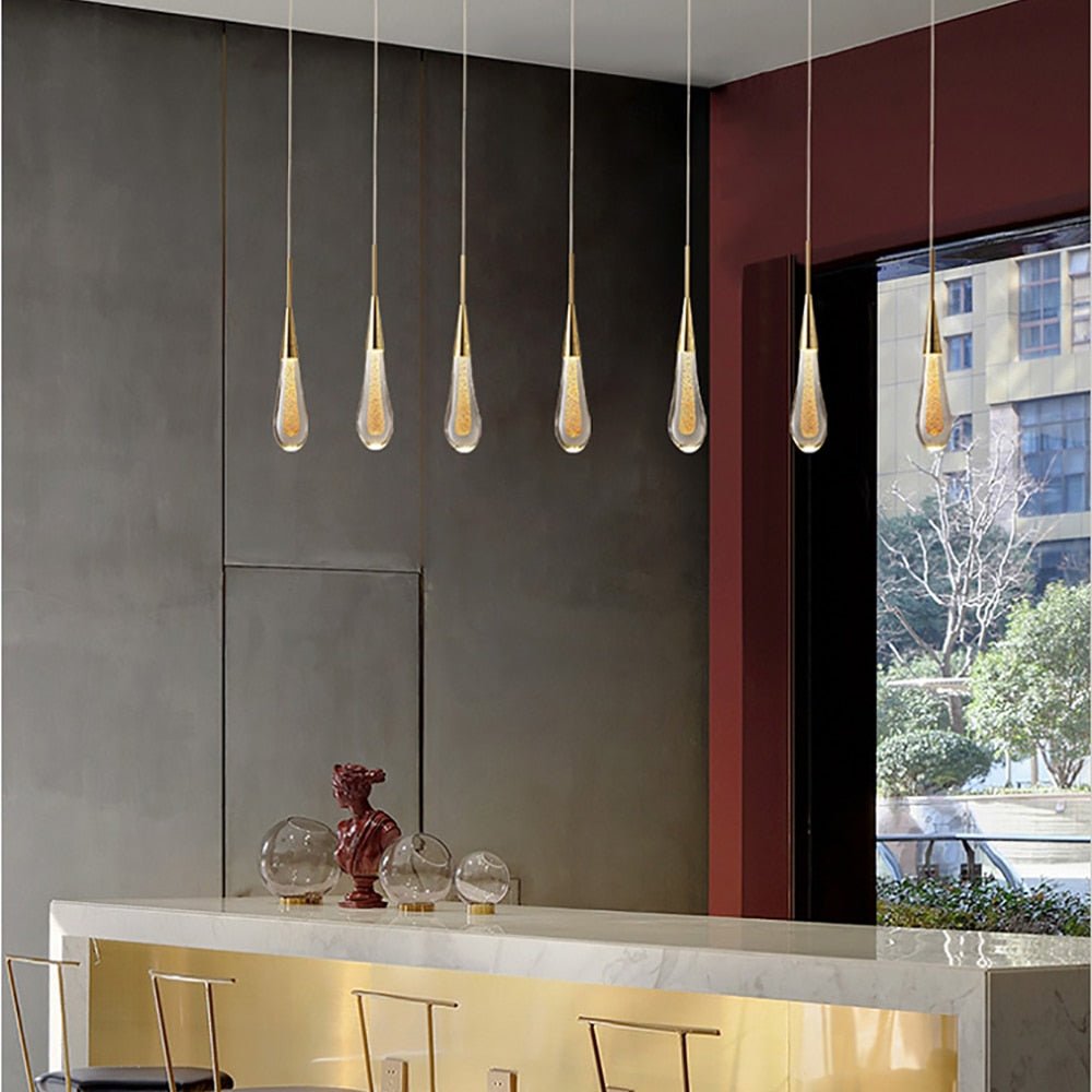 Glass Drop Pendant Light - Warm LED Hanging String Light UK - Joe’s Haven