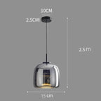 Dildale Black Gold Pendant Lamp LED Warm Light Adjustable Height - Joe’s Haven