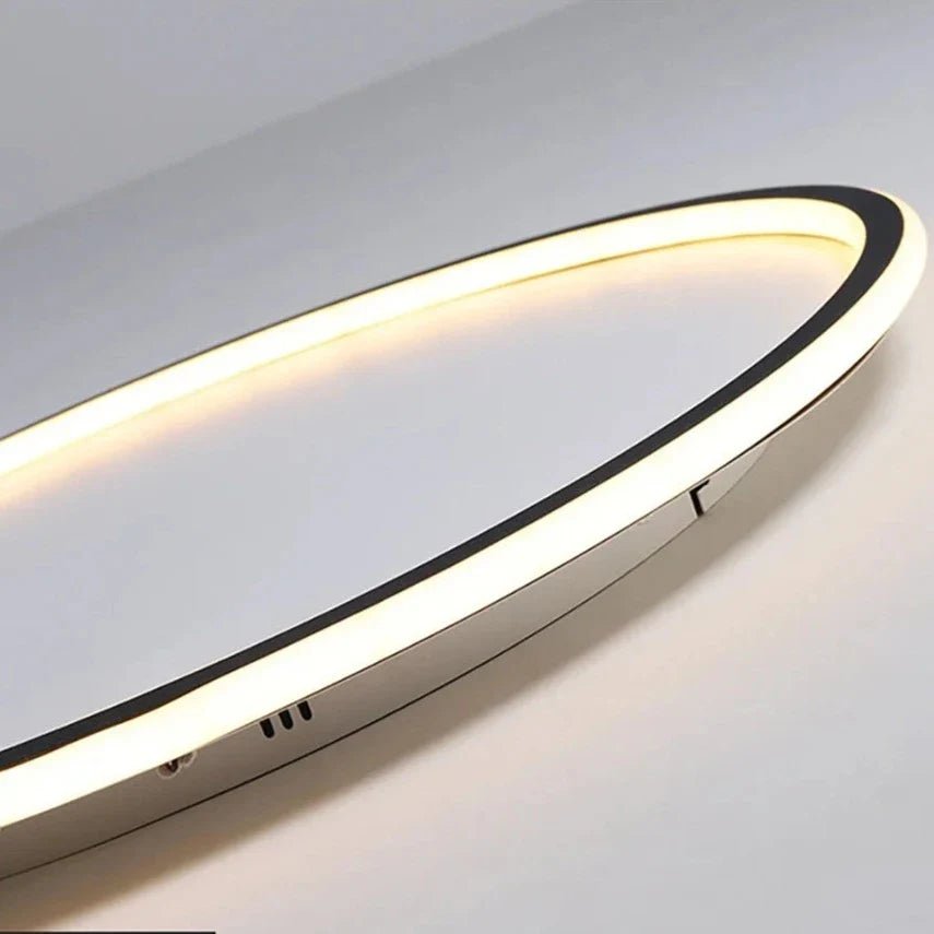 LED Ring Flush Mount Chandelier - Dimmable Ceiling Light Black/White - Joe’s Haven
