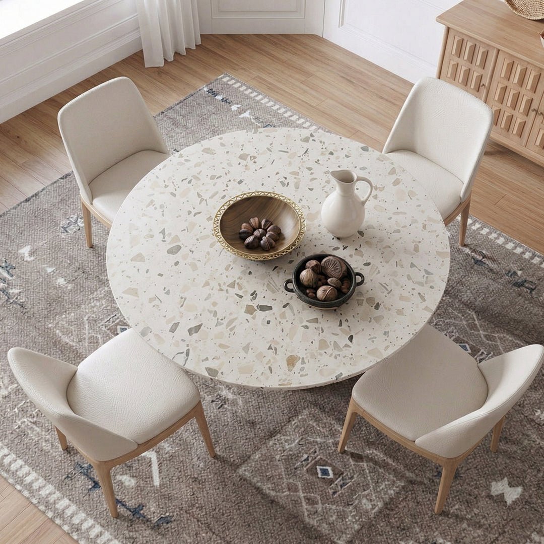 Sienna Round Dining Table, Premium Terrazzo And Wood Base - Joe’s Haven
