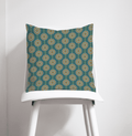 Teal Retro Circles Design Cushion, Throw Pillow - Joe’s Haven