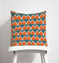 Teal and Orange Geometric Arches Design Cushion, Throw Pillow - Joe’s Haven