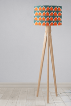 Teal and Orange Geometric Arches Design Lampshade, Ceiling or Table Lamp Shade - Joe’s Haven