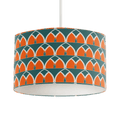Teal and Orange Geometric Arches Design Lampshade, Ceiling or Table Lamp Shade - Joe’s Haven