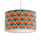 Teal and Orange Geometric Arches Design Lampshade, Ceiling or Table Lamp Shade - Joe’s Haven