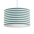 Teal and White Geometric Striped Lampshade, Ceiling or Table Lamp Shade - Joe’s Haven