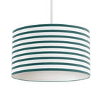 Teal and White Geometric Striped Lampshade, Ceiling or Table Lamp Shade - Joe’s Haven