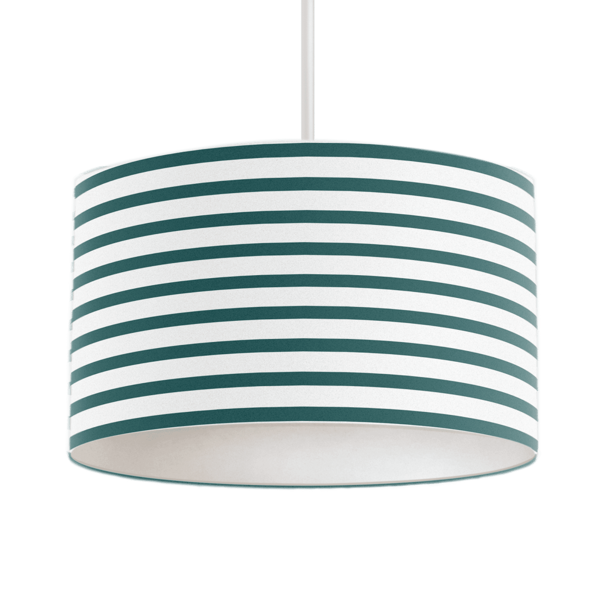 Teal and White Geometric Striped Lampshade, Ceiling or Table Lamp Shade - Joe’s Haven