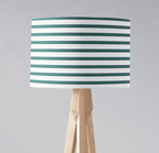 Teal and White Geometric Striped Lampshade, Ceiling or Table Lamp Shade - Joe’s Haven