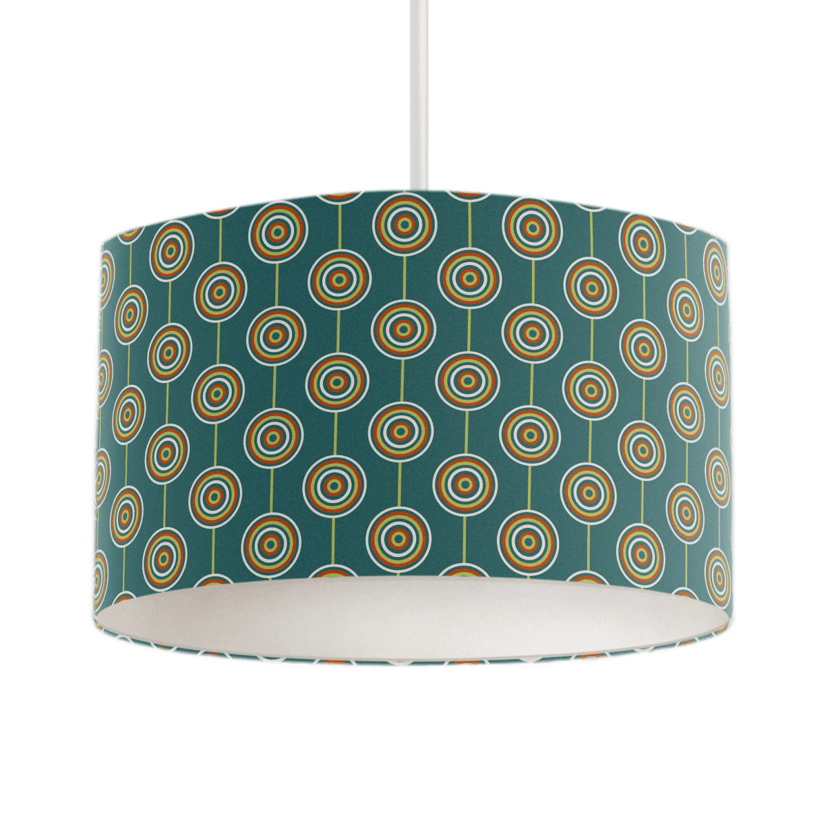 Teal Retro Circles Design Lampshade, Ceiling or Table Lamp Shade - Joe’s Haven