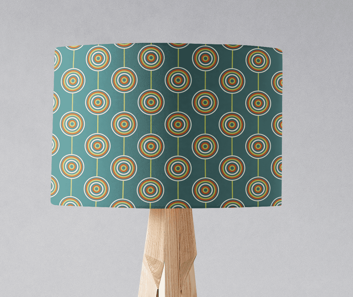 Teal Retro Circles Design Lampshade, Ceiling or Table Lamp Shade - Joe’s Haven