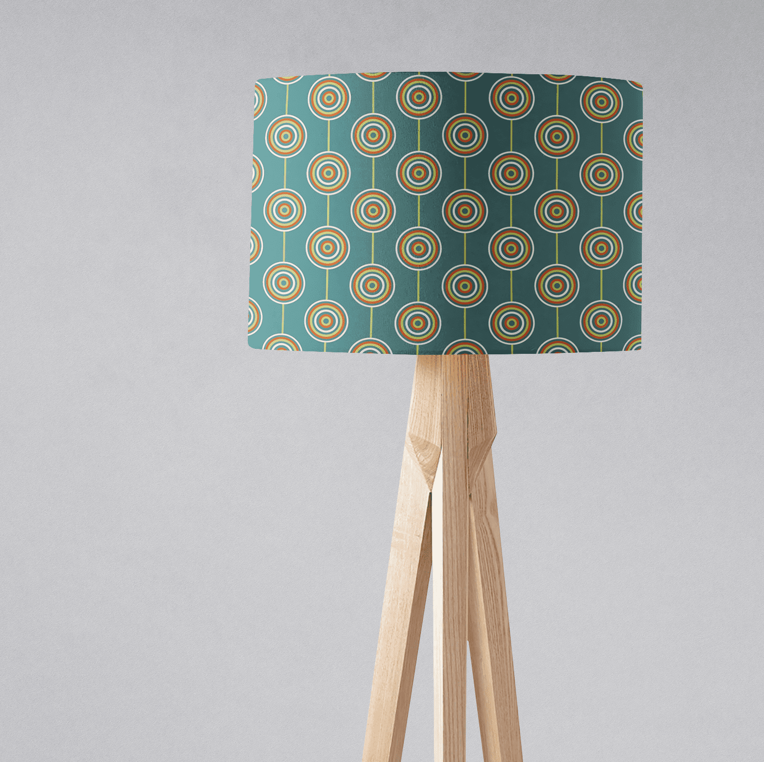 Teal Retro Circles Design Lampshade, Ceiling or Table Lamp Shade - Joe’s Haven