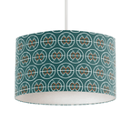 Teal and White Geometric Semi - Circle Design Lampshade, Ceiling or Table Lamp Shade - Joe’s Haven