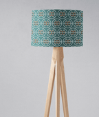 Teal and White Geometric Semi - Circle Design Lampshade, Ceiling or Table Lamp Shade - Joe’s Haven