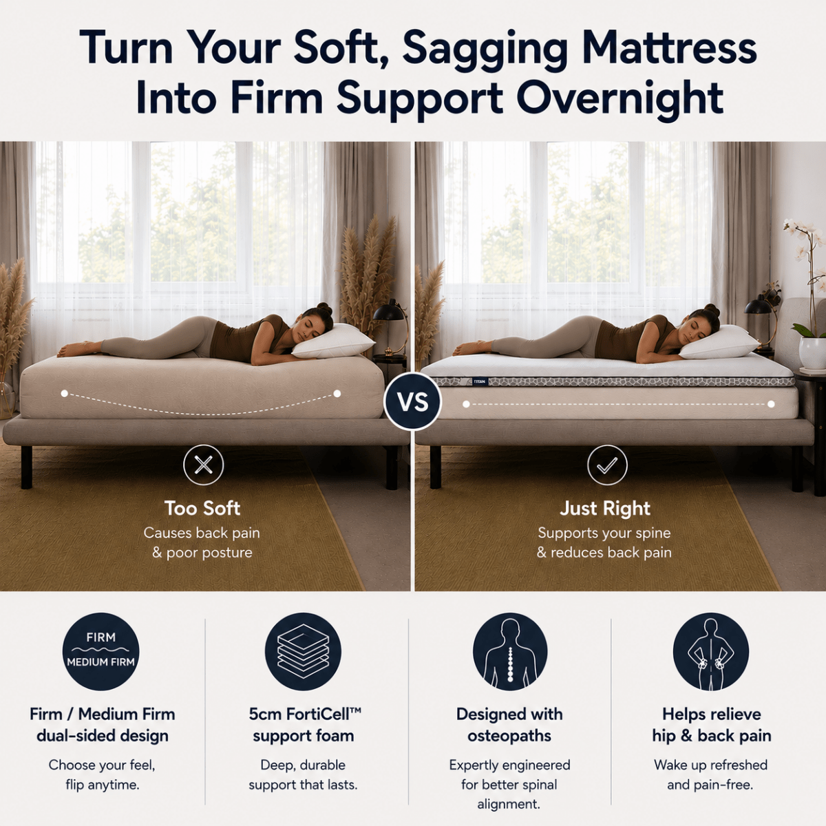 Brightr® Titan 2 in 1 Mattress Topper - Joe’s Haven
