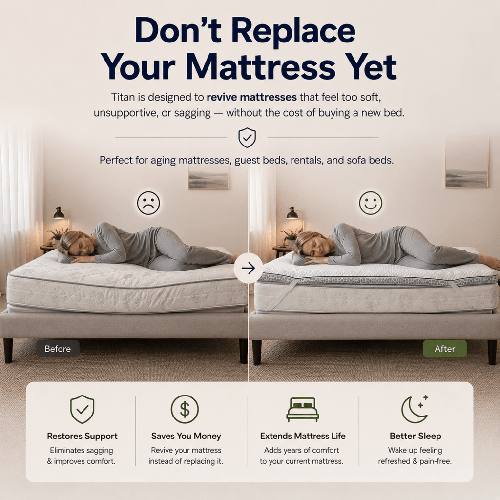 Brightr® Titan 2 in 1 Mattress Firm Mattress Topper - Medium/Firm - Joe’s Haven