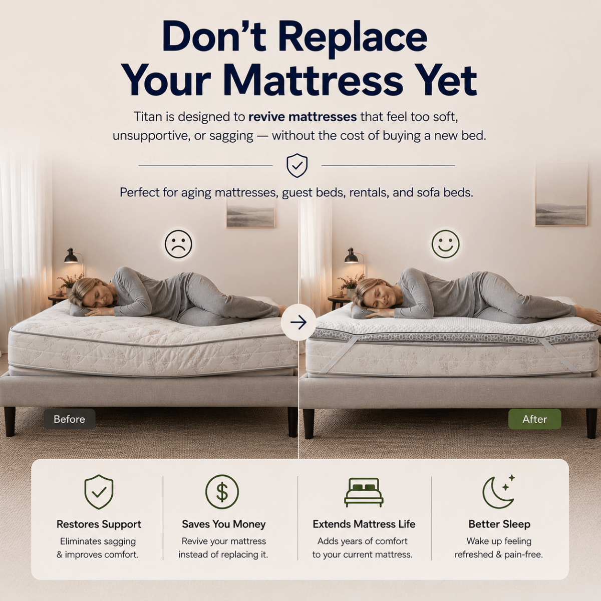 Brightr® Titan 2 in 1 Mattress Topper - Joe’s Haven