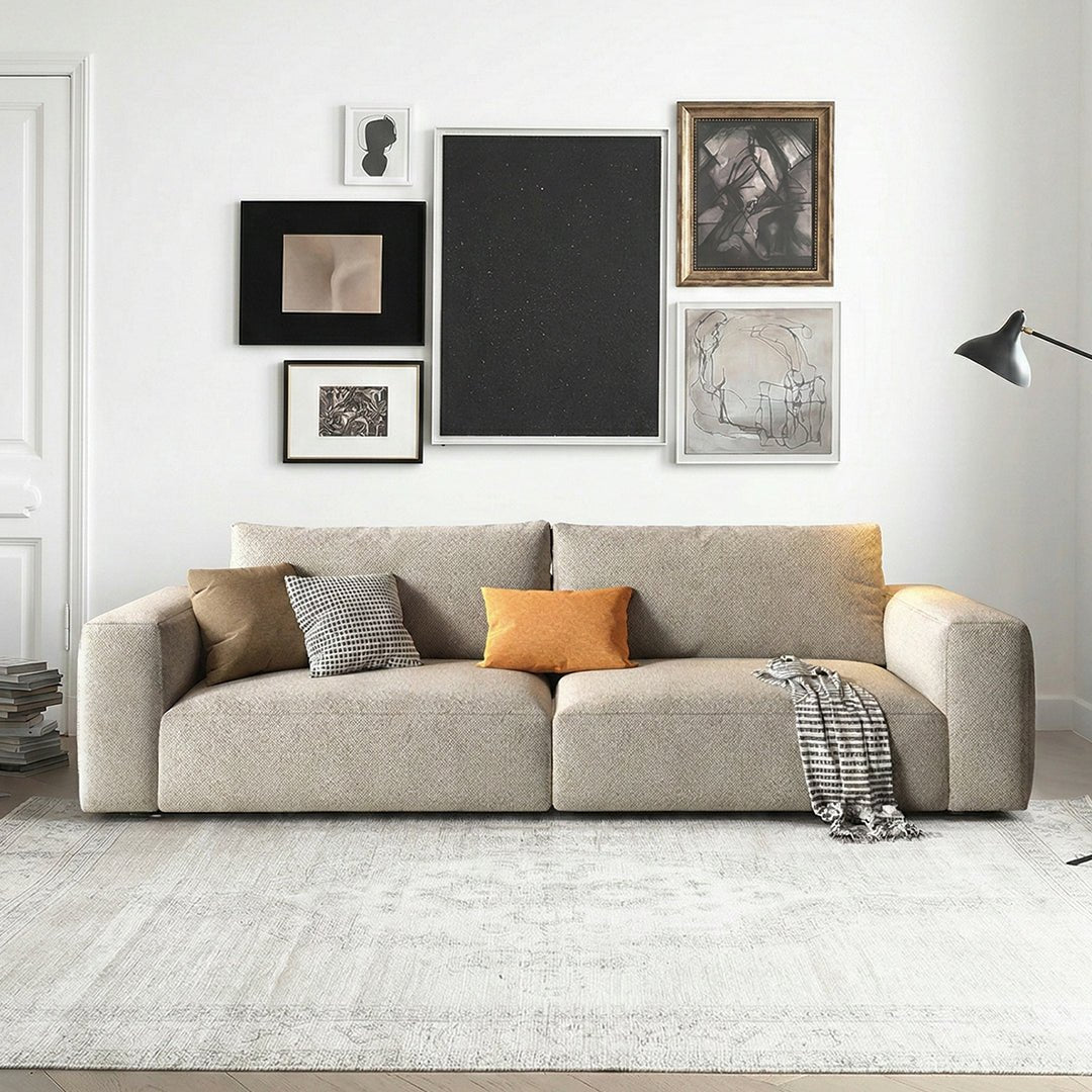Lionel Two Seater Sofa, Linen - Joe’s Haven