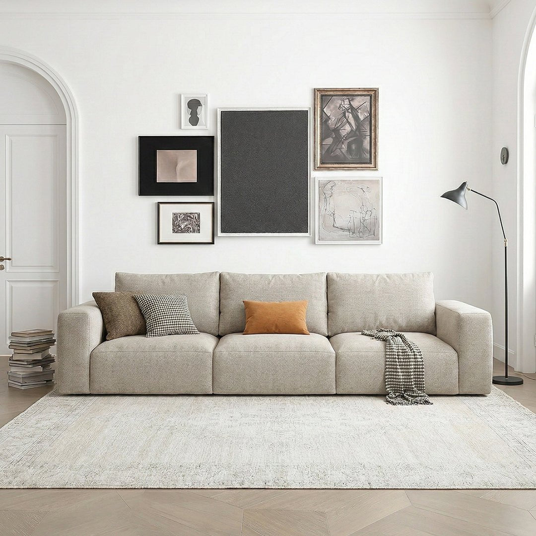 Lionel Two Seater Sofa, Linen - Joe’s Haven