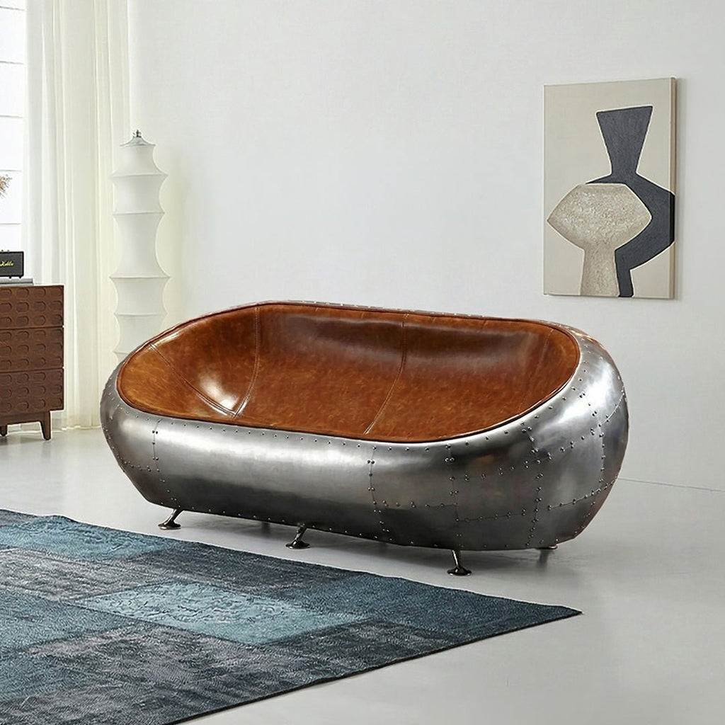 Aviator Airplane Tub Two Seater Sofa, Aluminum Loveseat - Joe’s Haven