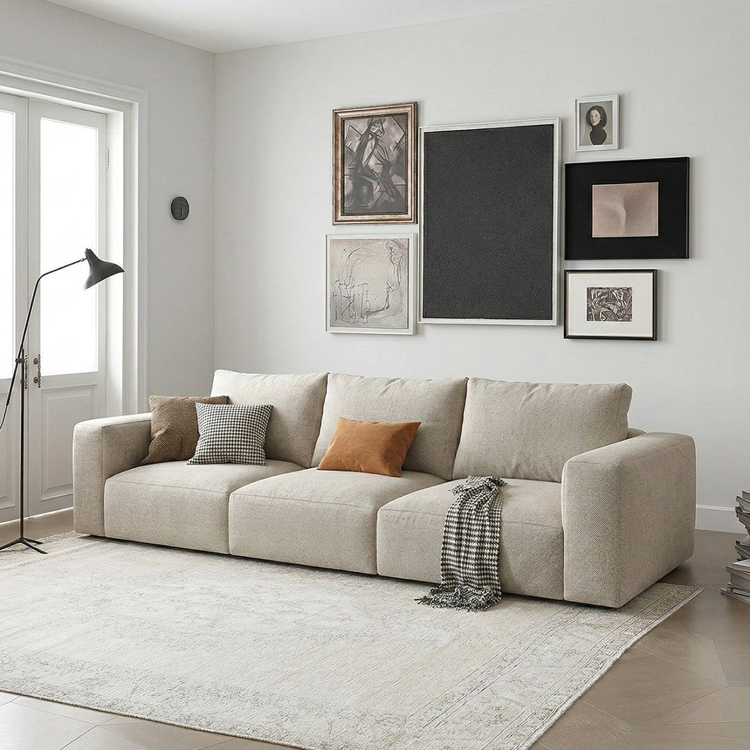 Lionel Two Seater Sofa, Linen - Joe’s Haven