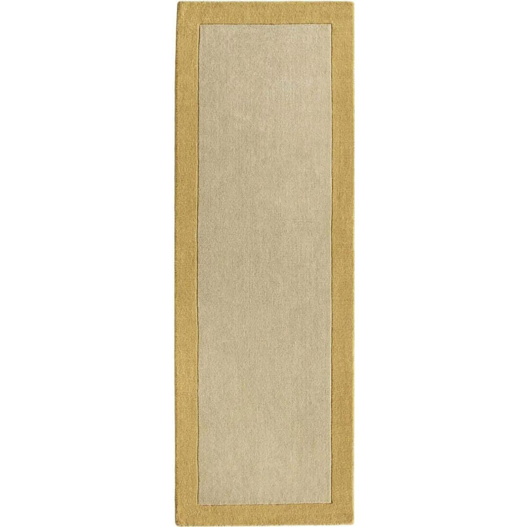 Bordered Yellow Wool Rug - Joe’s Haven