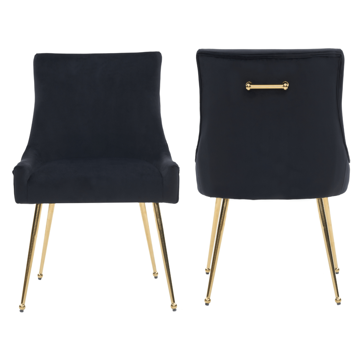 Viviana Velvet Dining Chair – Gold Legs, Ring Handle & Modern Accent - Joe’s Haven