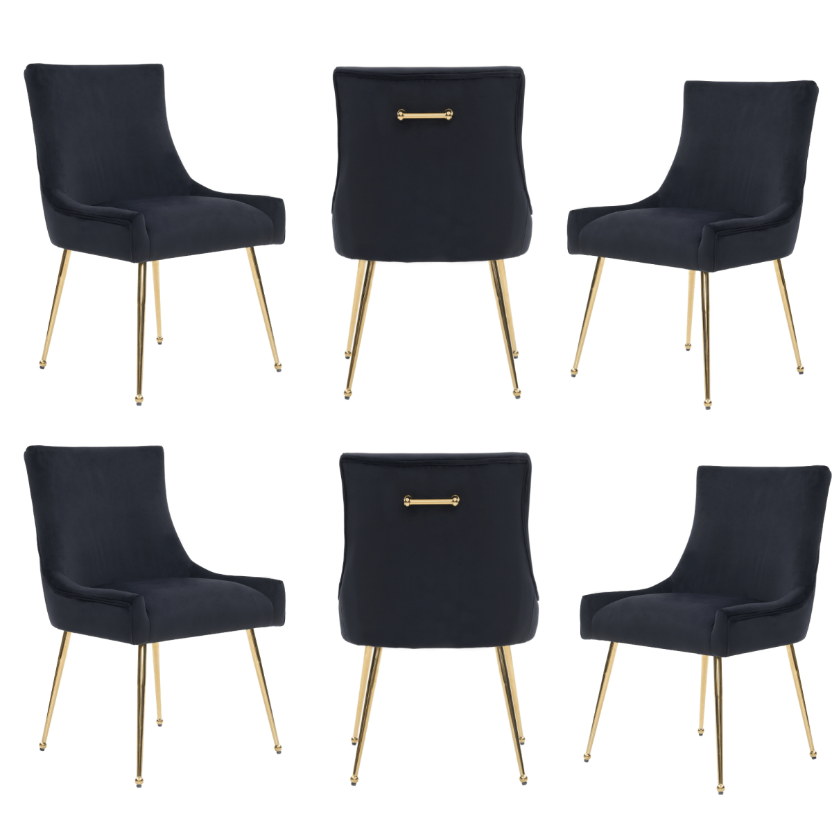 Viviana Velvet Dining Chair – Gold Legs, Ring Handle & Modern Accent - Joe’s Haven