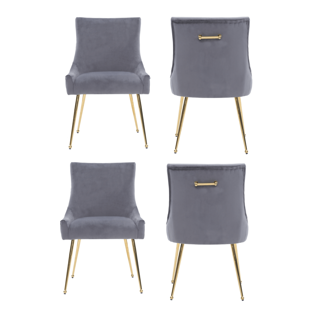 Viviana Velvet Dining Chair – Gold Legs, Ring Handle & Modern Accent - Joe’s Haven