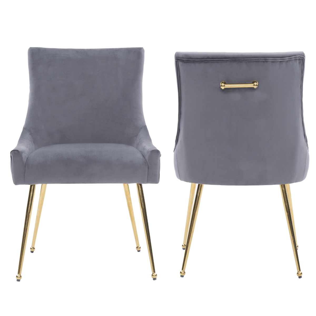 Viviana Velvet Dining Chair – Gold Legs, Ring Handle & Modern Accent - Joe’s Haven