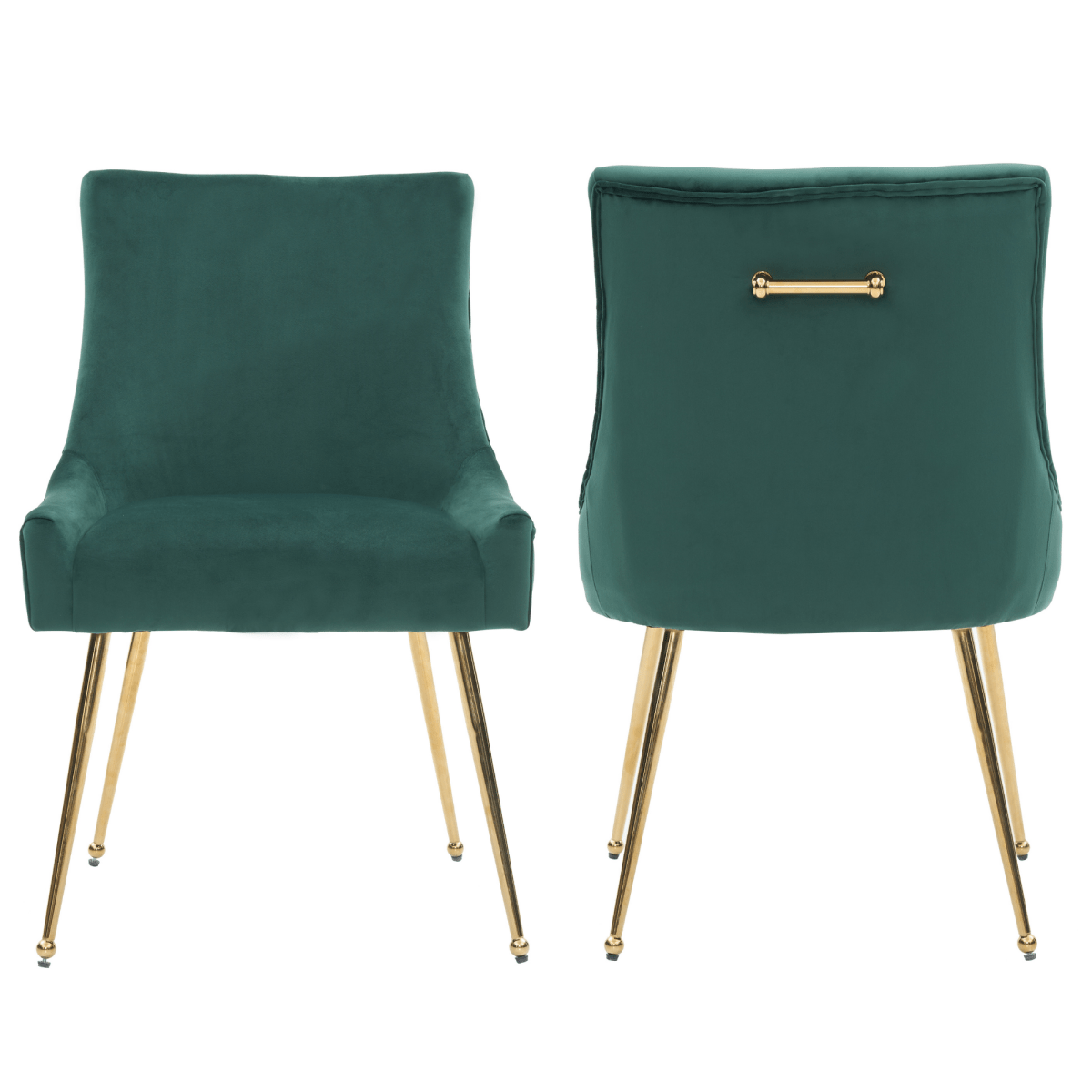 Viviana Velvet Dining Chair – Gold Legs, Ring Handle & Modern Accent - Joe’s Haven