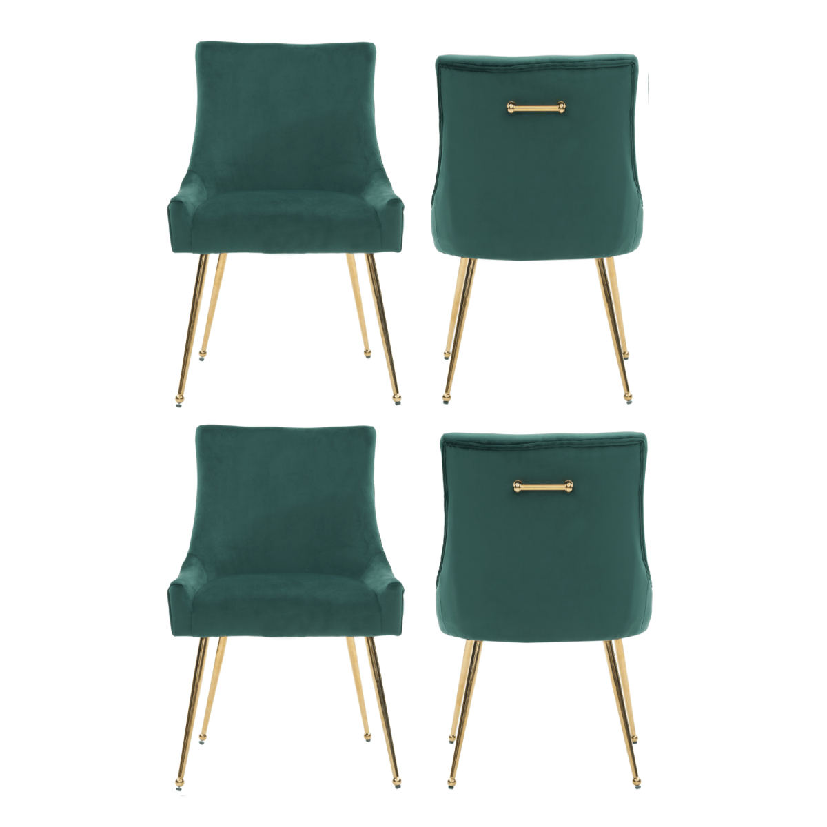 Viviana Velvet Dining Chair – Gold Legs, Ring Handle & Modern Accent - Joe’s Haven