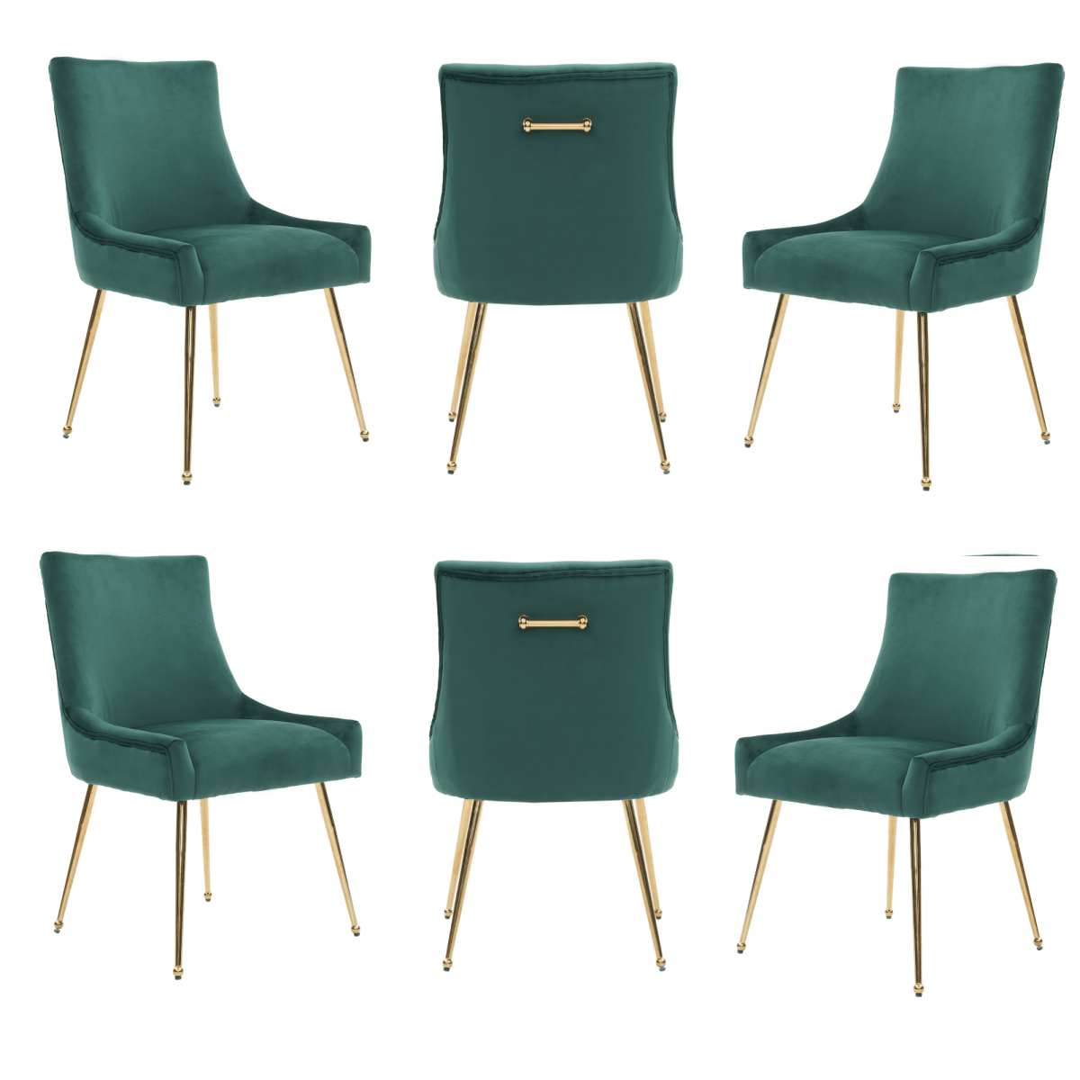 Viviana Velvet Dining Chair – Gold Legs, Ring Handle & Modern Accent - Joe’s Haven