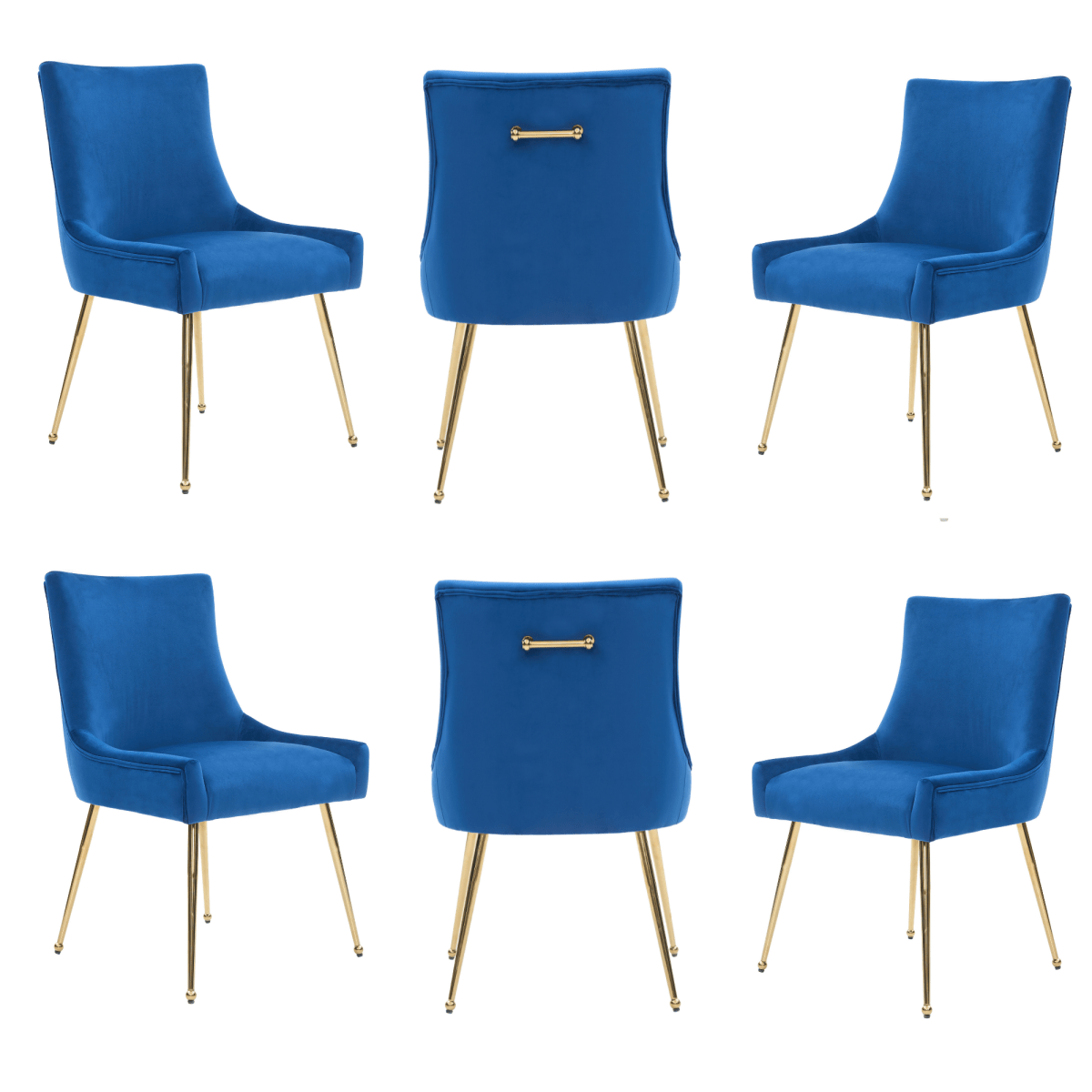 Viviana Velvet Dining Chair – Gold Legs, Ring Handle & Modern Accent - Joe’s Haven