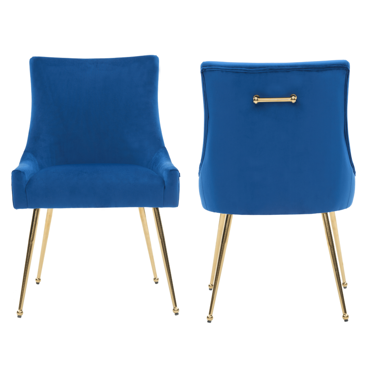 Viviana Velvet Dining Chair – Gold Legs, Ring Handle & Modern Accent - Joe’s Haven