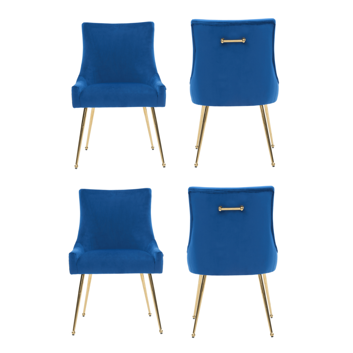 Viviana Velvet Dining Chair – Gold Legs, Ring Handle & Modern Accent - Joe’s Haven