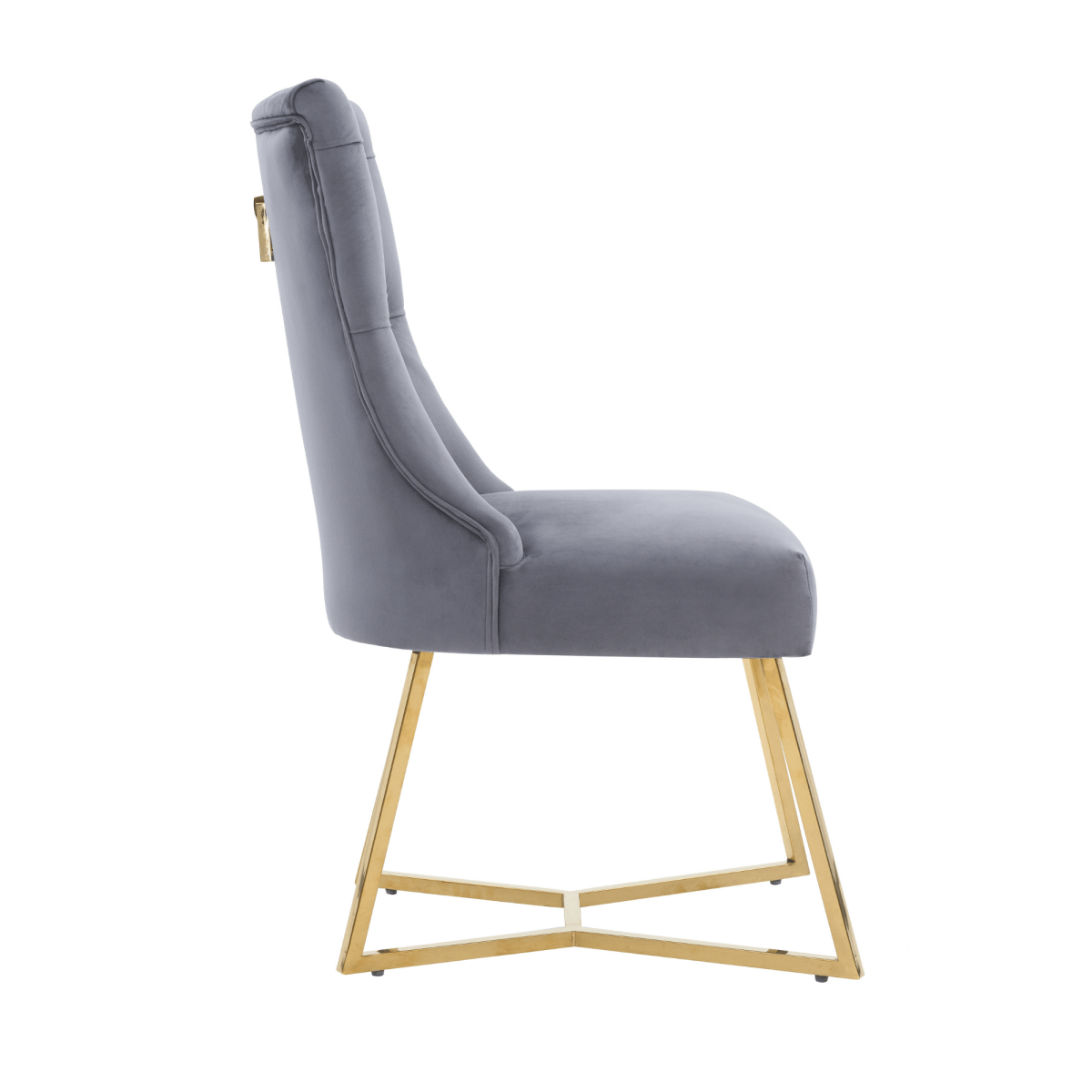 Ambra Velvet Dining Chair – Tufted Luxury Accent with Gold Legs & Ring Pull - Joe’s Haven