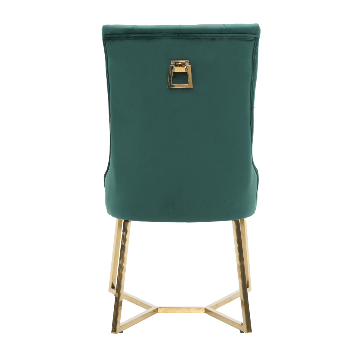 Ambra Velvet Dining Chair – Tufted Luxury Accent with Gold Legs & Ring Pull - Joe’s Haven