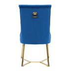 Ambra Velvet Dining Chair – Tufted Luxury Accent with Gold Legs & Ring Pull - Joe’s Haven