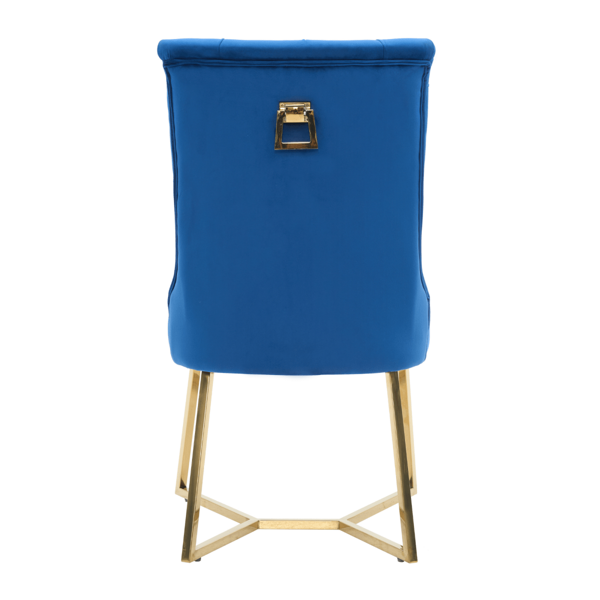 Ambra Velvet Dining Chair – Tufted Luxury Accent with Gold Legs & Ring Pull - Joe’s Haven