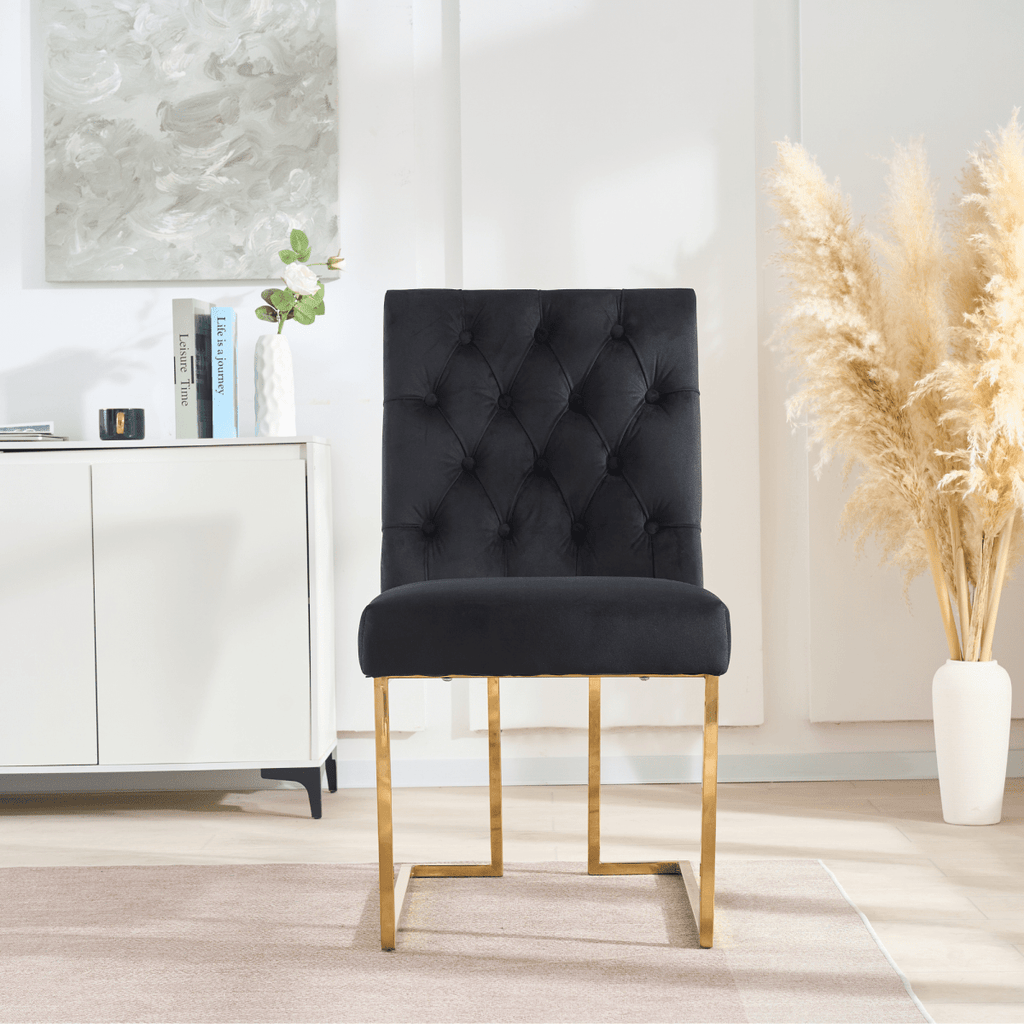 Siena Tufted Velvet Dining Chair – Gold Frame, Modern Luxury Accent - Joe’s Haven