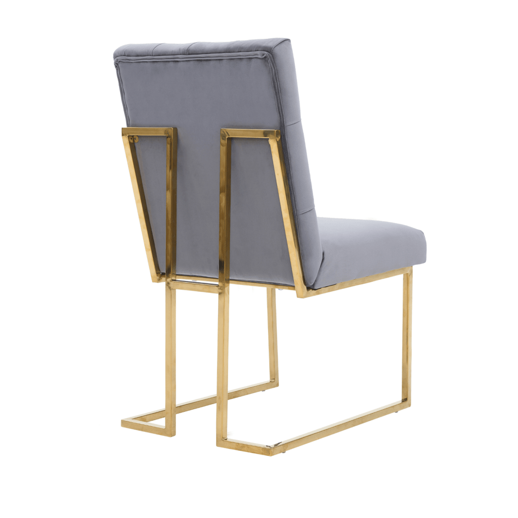 Siena Tufted Velvet Dining Chair – Gold Frame, Modern Luxury Accent - Joe’s Haven