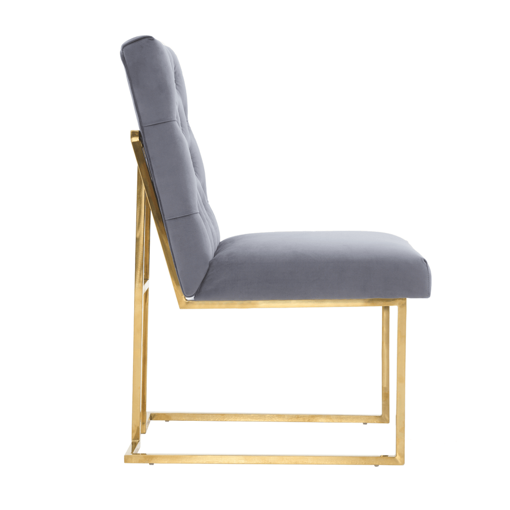 Siena Tufted Velvet Dining Chair – Gold Frame, Modern Luxury Accent - Joe’s Haven