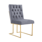 Siena Tufted Velvet Dining Chair – Gold Frame, Modern Luxury Accent - Joe’s Haven