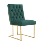 Siena Tufted Velvet Dining Chair – Gold Frame, Modern Luxury Accent - Joe’s Haven